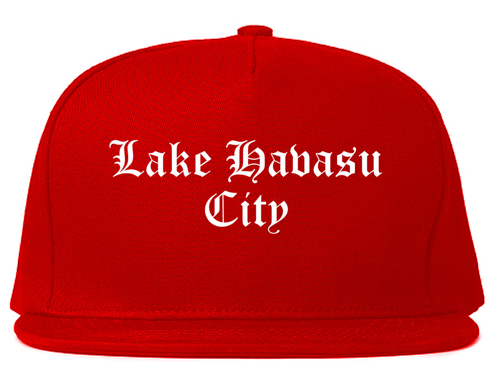 Lake Havasu City Arizona AZ Old English Mens Snapback Hat Red