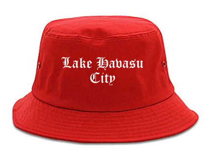 Lake Havasu City Arizona AZ Old English Mens Bucket Hat Red