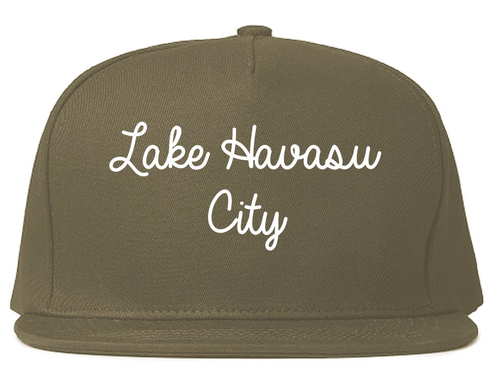 Lake Havasu City Arizona AZ Script Mens Snapback Hat Grey