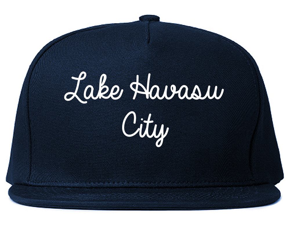 Lake Havasu City Arizona AZ Script Mens Snapback Hat Navy Blue