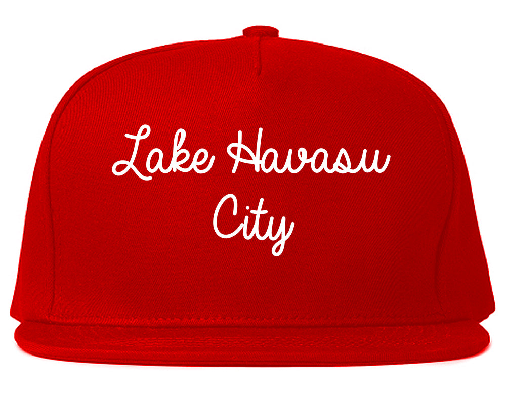 Lake Havasu City Arizona AZ Script Mens Snapback Hat Red