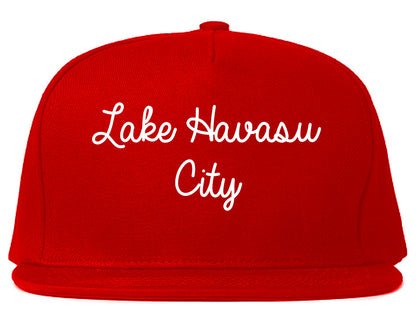 Lake Havasu City Arizona AZ Script Mens Snapback Hat Red