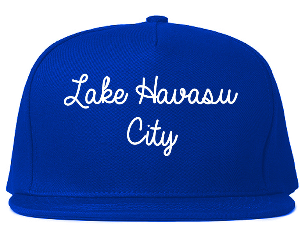 Lake Havasu City Arizona AZ Script Mens Snapback Hat Royal Blue