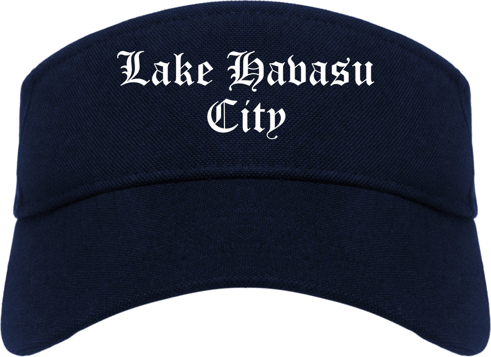 Lake Havasu City Arizona AZ Old English Mens Visor Cap Hat Navy Blue