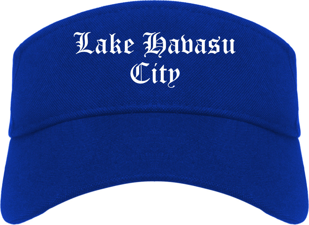 Lake Havasu City Arizona AZ Old English Mens Visor Cap Hat Royal Blue