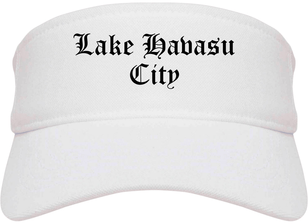Lake Havasu City Arizona AZ Old English Mens Visor Cap Hat White