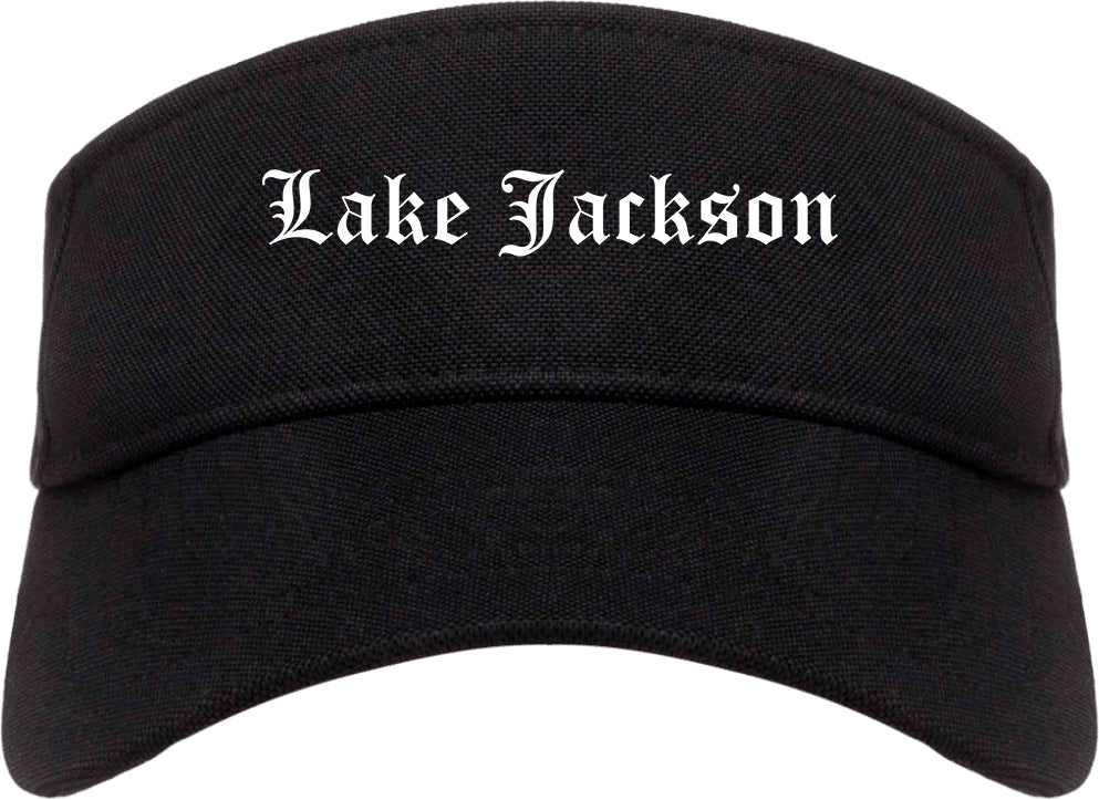 Lake Jackson Texas TX Old English Mens Visor Cap Hat Black
