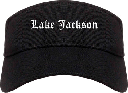 Lake Jackson Texas TX Old English Mens Visor Cap Hat Black
