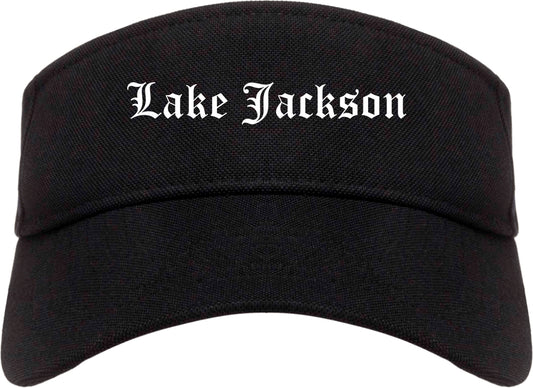 Lake Jackson Texas TX Old English Mens Visor Cap Hat Black
