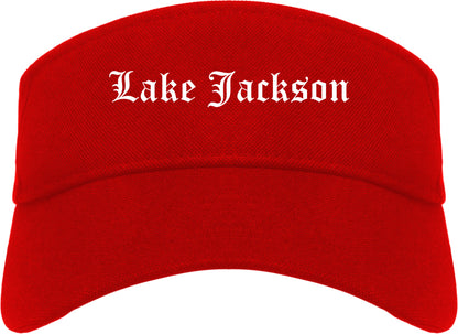 Lake Jackson Texas TX Old English Mens Visor Cap Hat Red
