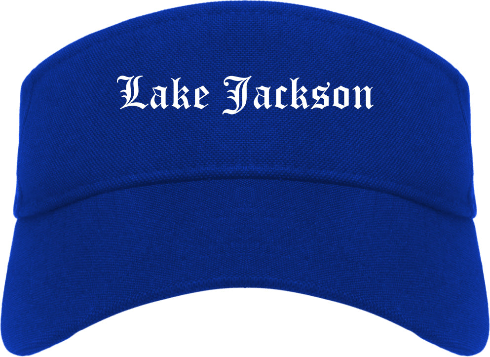 Lake Jackson Texas TX Old English Mens Visor Cap Hat Royal Blue