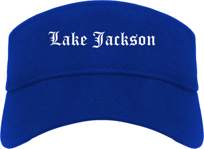 Lake Jackson Texas TX Old English Mens Visor Cap Hat Royal Blue