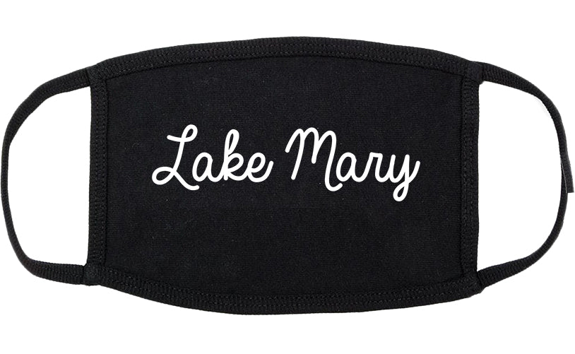 Lake Mary Florida FL Script Cotton Face Mask Black