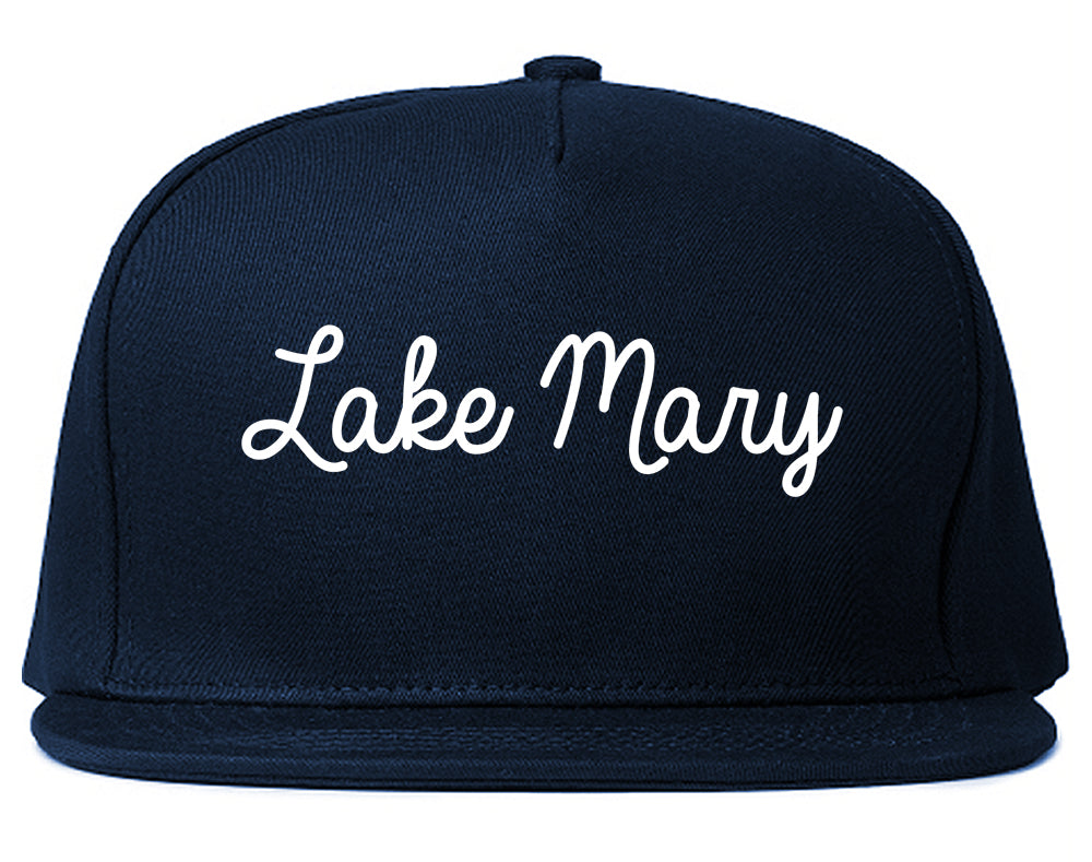Lake Mary Florida FL Script Mens Snapback Hat Navy Blue
