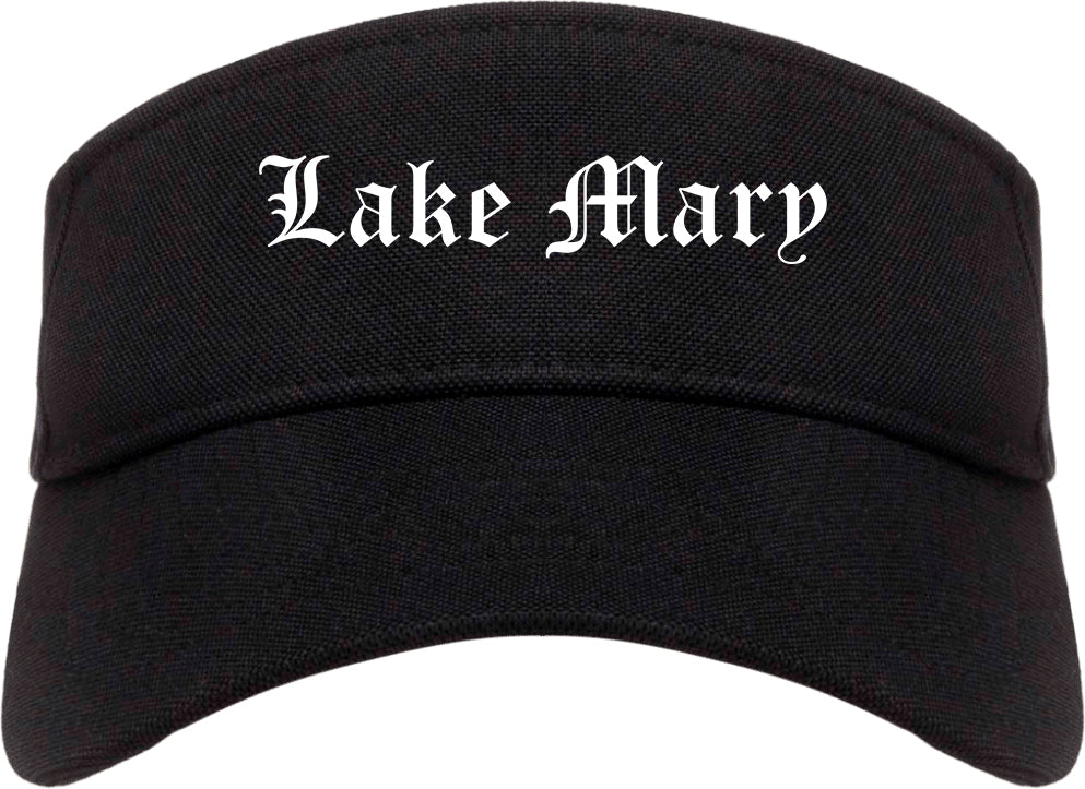 Lake Mary Florida FL Old English Mens Visor Cap Hat Black