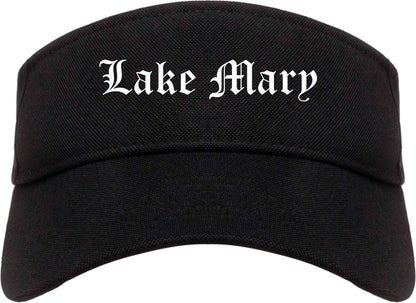 Lake Mary Florida FL Old English Mens Visor Cap Hat Black