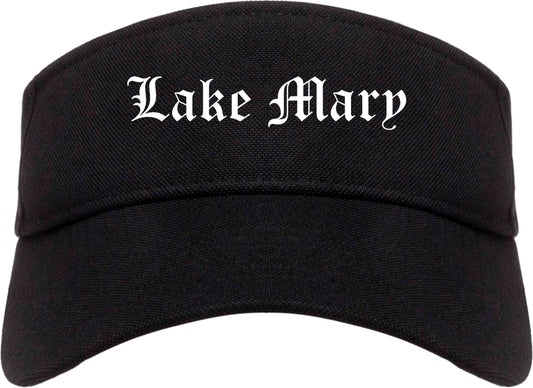 Lake Mary Florida FL Old English Mens Visor Cap Hat Black