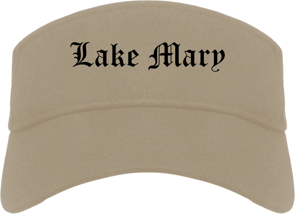 Lake Mary Florida FL Old English Mens Visor Cap Hat Khaki