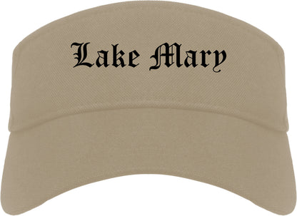 Lake Mary Florida FL Old English Mens Visor Cap Hat Khaki