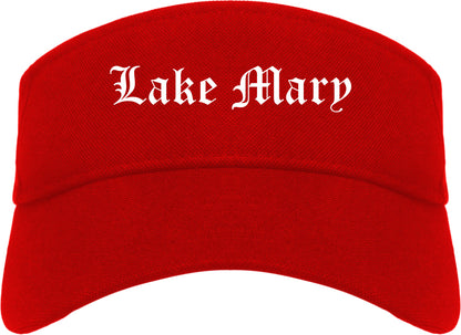 Lake Mary Florida FL Old English Mens Visor Cap Hat Red