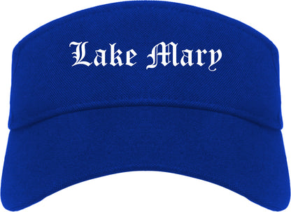 Lake Mary Florida FL Old English Mens Visor Cap Hat Royal Blue