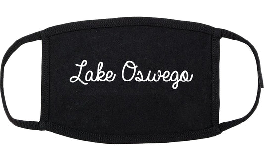 Lake Oswego Oregon OR Script Cotton Face Mask Black
