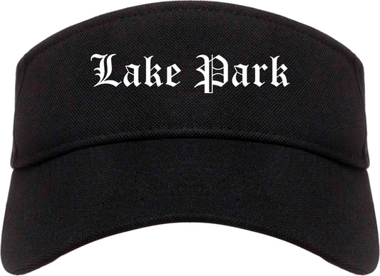 Lake Park Florida FL Old English Mens Visor Cap Hat Black