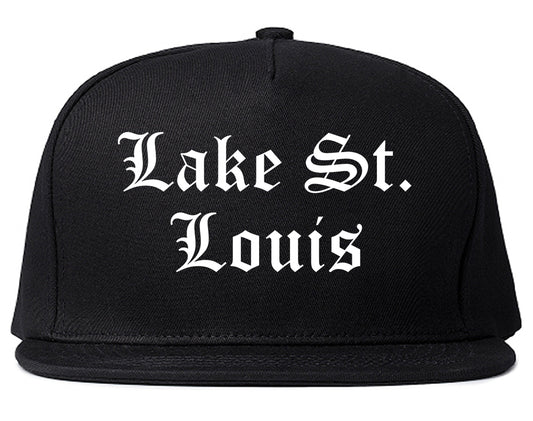Lake St. Louis Missouri MO Old English Mens Snapback Hat Black