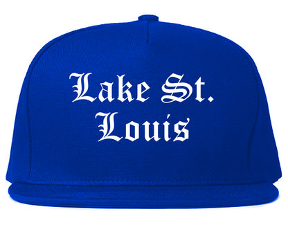 Lake St. Louis Missouri MO Old English Mens Snapback Hat Royal Blue