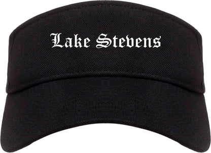 Lake Stevens Washington WA Old English Mens Visor Cap Hat Black