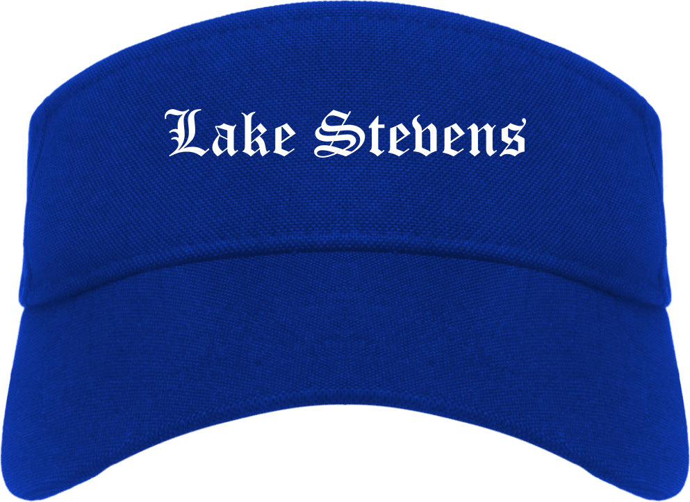 Lake Stevens Washington WA Old English Mens Visor Cap Hat Royal Blue