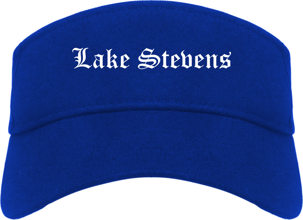 Lake Stevens Washington WA Old English Mens Visor Cap Hat Royal Blue