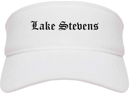 Lake Stevens Washington WA Old English Mens Visor Cap Hat White