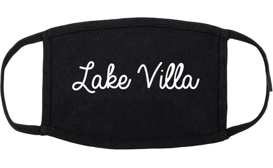 Lake Villa Illinois IL Script Cotton Face Mask Black