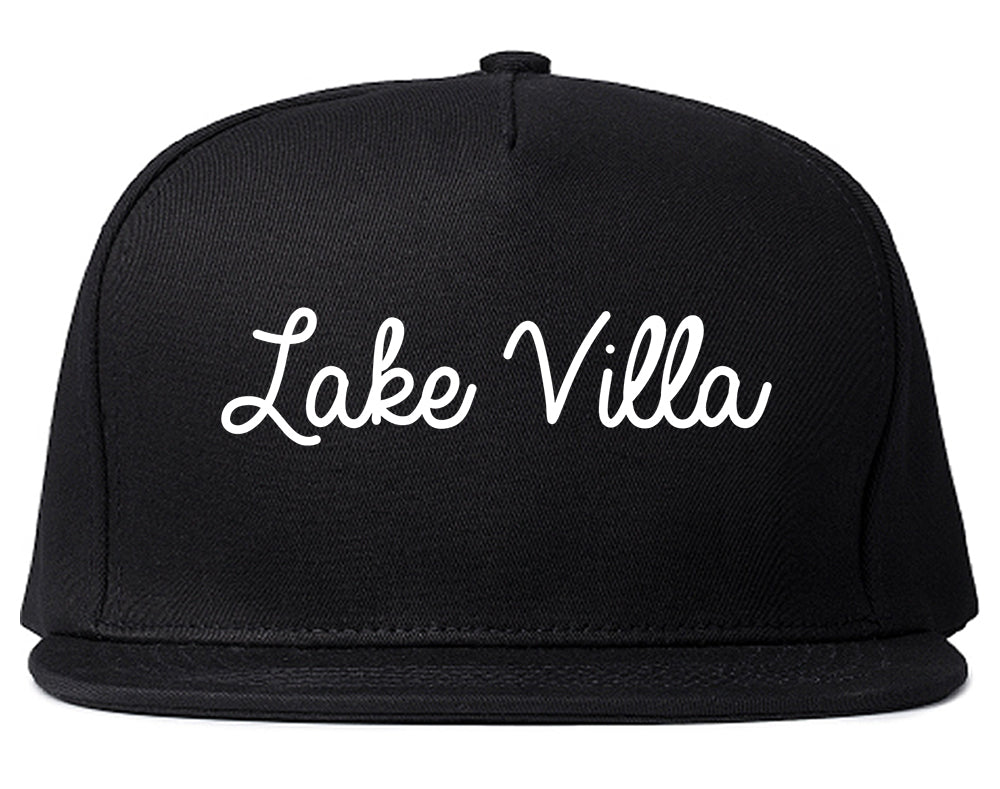 Lake Villa Illinois IL Script Mens Snapback Hat Black