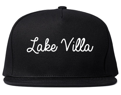 Lake Villa Illinois IL Script Mens Snapback Hat Black