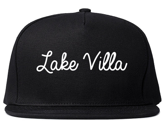 Lake Villa Illinois IL Script Mens Snapback Hat Black