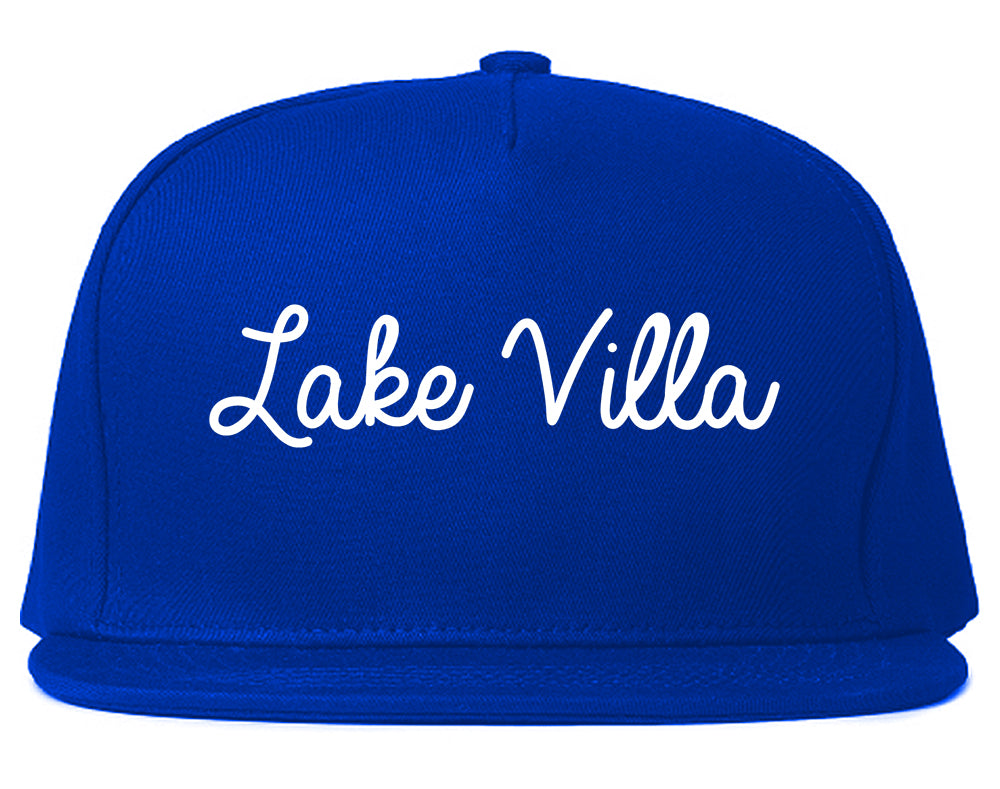 Lake Villa Illinois IL Script Mens Snapback Hat Royal Blue