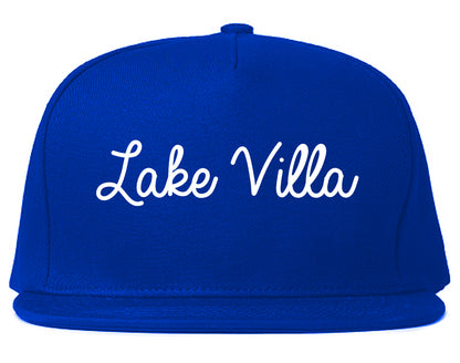 Lake Villa Illinois IL Script Mens Snapback Hat Royal Blue
