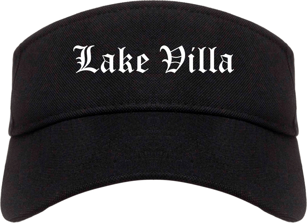Lake Villa Illinois IL Old English Mens Visor Cap Hat Black