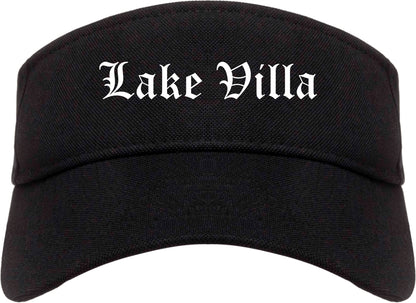 Lake Villa Illinois IL Old English Mens Visor Cap Hat Black
