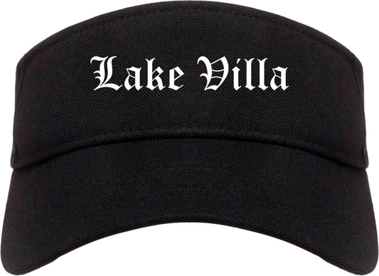 Lake Villa Illinois IL Old English Mens Visor Cap Hat Black