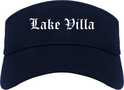 Lake Villa Illinois IL Old English Mens Visor Cap Hat Navy Blue