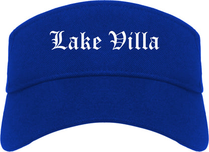 Lake Villa Illinois IL Old English Mens Visor Cap Hat Royal Blue