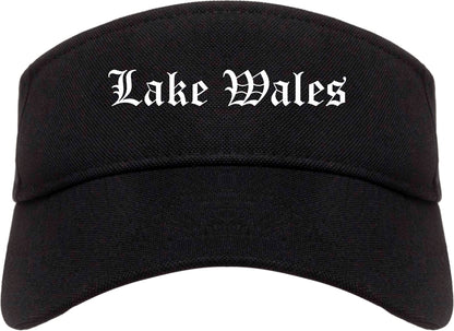 Lake Wales Florida FL Old English Mens Visor Cap Hat Black