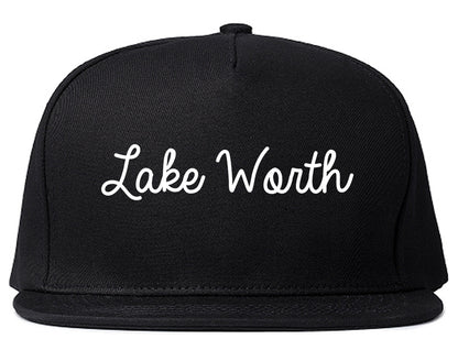 Lake Worth Florida FL Script Mens Snapback Hat Black