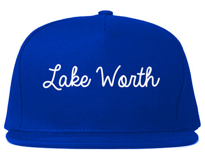 Lake Worth Florida FL Script Mens Snapback Hat Royal Blue