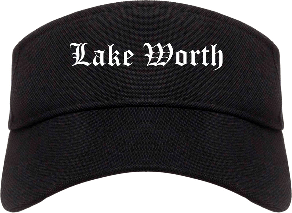Lake Worth Florida FL Old English Mens Visor Cap Hat Black