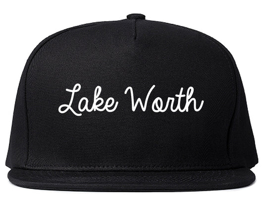 Lake Worth Texas TX Script Mens Snapback Hat Black