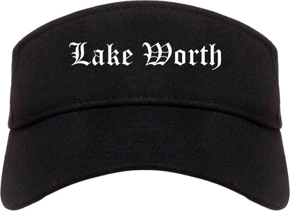 Lake Worth Texas TX Old English Mens Visor Cap Hat Black